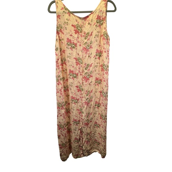 VTG April Cornell Floral Maxi Dress Women L Rayon Sleeveless Cottagecore Fairy - Picture 3 of 9